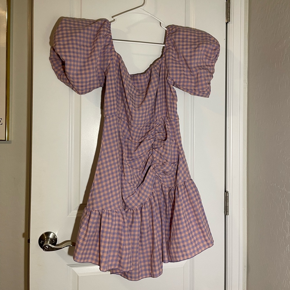 nasty gal dress with fluffy sleeves